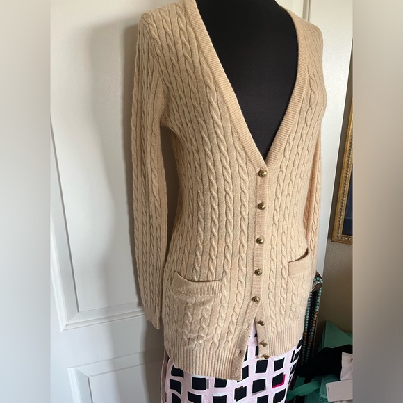 J Crew Cashmere Blend Nude Cardigan. XS - Picture 2 of 5